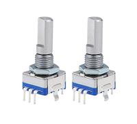 sourcing map Codificador giratorio de 360 grados de Interruptor de código EC11 de 7 pines de 20mm de Eje-D 2 piezas