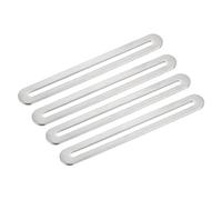 sourcing map Código de esquina ajustable, 4 unidades de 155 x 19 mm, soportes planos de acero inoxidable, rectos y gruesos, para conector fijo de estantes de muebles (plateado)