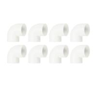 sourcing map Codo de 32 mm de 90 grados, 8 accesorios de tubería de PVC de 2 vías en ángulo recto, adaptador de salida lateral, acoplamiento, conectores de PVC para muebles de construcción, color