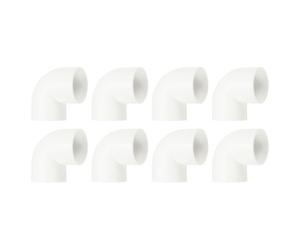 sourcing map Codo de 50 mm y 90 grados, 8 accesorios de tubería de PVC de 2 vías en ángulo recto, adaptador de salida lateral, acoplamiento, conectores de PVC para muebles de construcción, color