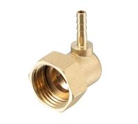 sourcing map Codo de conexión de manguera de latón, 4 mm de púas x G1/2 hembra giratoria tuerca conector de tubería para agua, combustible y aire