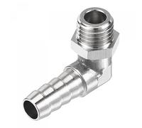 sourcing map Codo de manguera de cobre niquelado de 8 mm, conector de tubo de ángulo recto M12 x 1,5 rosca macho