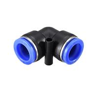 sourcing map Codo de plástico Push to Connect Tube Fitting 16mm Tube OD Neumático Air Push Fit Lock Fitting Azul 10pcs