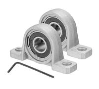 sourcing map Cojinete de bloque de almohada de 15/32 pulgadas (12 mm), orificio vertical de aleación de zinc, brida montada en acero, bloque de almohada, autoalineación, cojinetes de inserción para