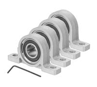 sourcing map Cojinete de bloque de almohada de 15 mm, orificio vertical, aleación de zinc, brida montada en acero, bloque de almohada, autoalineación, cojinetes de inserción para maquinaria