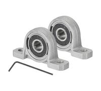 sourcing map Cojinete de bloque de almohada de 8 mm de diámetro vertical, aleación de zinc, brida montada en acero, bloque de almohada, autoalineación, cojinetes de inserción para maquinaria