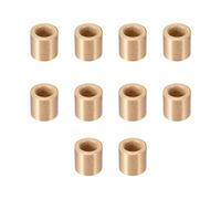 sourcing map Cojinetes de Casquillo, Manguito de rodamiento Autolubricante, 6mm Diámetro Interior, 10mm Diámetro Exterior, 10mm Longitud, Bujes de Bronce Sinterizado, 10pcs