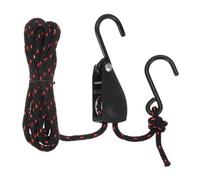 sourcing map Colgador de cuerda de trinquete de 6 mm con engranajes de metal, correa de amarre de trinquete de 2,4 metros, sistema de polea de trinquete, cuerda elástica para colgar plantas de