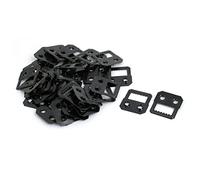 sourcing map Colgador negro posterior de cuadro Diente de sierra dos agujeros 40pcs