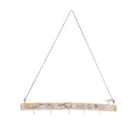 sourcing map Colgante de pared de madera flotante de 15 pulgadas, ramas decorativas con 5 ganchos para manualidades, colgar en la pared, estilo 3