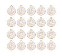 sourcing map Colgantes con letra inicial del alfabeto de doble cara para hacer collares, pulseras, aretes, joyas, 12 x 14mm/0.47 x 0.6 Inch, Metal Oro metal