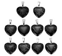 sourcing map Colgantes de piedra con forma de corazón, cristales naturales, para San Valentín, con forma de corazón, Pequeño, Vidrio, Sin piedra preciosa