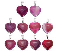 sourcing map Colgantes de piedra con forma de corazón, cristales naturales, para San Valentín, con forma de corazón, Pequeño, Vidrio, Sin piedra preciosa