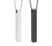 sourcing map Collar con colgante de barra de acero inoxidable para hombres y mujeres, collar con colgante grabable en blanco, regalo de joyería para cumpleaños, día de San Valentín (1.6 pulgadas