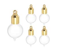 sourcing map Collar con colgante de botella de perfume con forma de corazón plano de acero inoxidable y cristal para cenizas, urna de cenizas, botella que se puede abrir, 28, Vidrio, Sin piedra