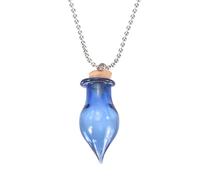sourcing map Collar con colgante de botella de perfume con forma de lágrima de cristal de acero inoxidable, colgante de urna de cenizas, botella que se puede abrir, 28, Vidrio, Sin piedra preciosa
