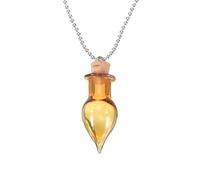 sourcing map Collar con colgante de botella de perfume con forma de lágrima de cristal de acero inoxidable, colgante de urna de cenizas, botella que se puede abrir, 28, Vidrio, Sin piedra preciosa