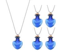 sourcing map Collar con colgante de botella de perfume de cristal de acero inoxidable con forma de corazón, urna de cenizas, botella que se puede abrir, 28, Vidrio, Sin piedra preciosa