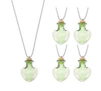 sourcing map Collar con colgante de botella de perfume de cristal de acero inoxidable con forma de corazón, urna de cenizas, botella que se puede abrir, 28, Vidrio, Sin piedra preciosa