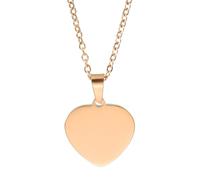 sourcing map Collar con colgante de corazón de acero inoxidable para hombres y mujeres, collar con colgante grabable en blanco, regalo de joyería para cumpleaños, día de San Valentín (0.8 pulgadas