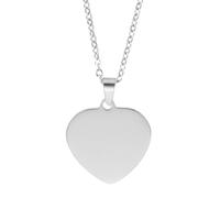 sourcing map Collar con colgante de corazón de acero inoxidable para hombres y mujeres, collar con colgante grabable en blanco, regalo de joyería para cumpleaños, día de San Valentín (1 pulgada