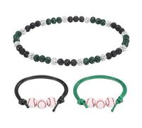 sourcing map Collar de béisbol, collar de béisbol con cuentas de diamantes de imitación con 2 pulseras ajustables de cordón de cera para hombres, mujeres y jugadores, S, Diamante, Diamante