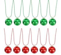 sourcing map Collar de bola de discoteca con espejo, collares de fiesta de discoteca de 1.5 pulgadas de los años 70 para disfraces, suministros de baile, fiestas de cumpleaños, festivales, accesorios