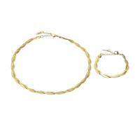 sourcing map Collar de cadena de serpiente, gargantilla de espiga apilable, collar trenzado de metal, cadena impermeable multicapa con pulsera para mujer, Big, Acero inoxidable, No es una piedra