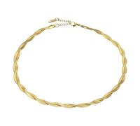 sourcing map Collar de cadena de serpiente, gargantilla de espiga apilable, collar trenzado mixto, chapado en ondas, resistente, trenzado, cadena impermeable multicapa para mujer, Big, Acero