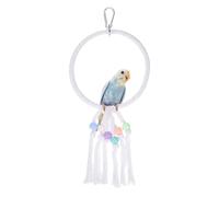 sourcing map Columpio de cuerda para pájaros, anillo de cuerda, accesorio de poste de pie, accesorio de escalada de patas de 14 pulgadas, (blanco) diseñado para loro/periquitos/periquitos/cacatúas