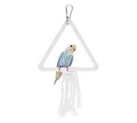 sourcing map Columpio de cuerda para pájaros, cuerda triangular para levantamiento de pie, accesorio de poste de pie, columpio de escalada, molienda de patas de 12 pulgadas, (blanco) diseñado para