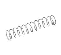 sourcing map Compresión Resorte, 304 Inoxidable Acero, 10mm OD, 0,7mm Cable Tamaño, 9mm Comprimida Longitud, 50mm Libre Longitud, 11,8 N Carga Capacidad, Tono Plateado, 5Uds