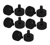 sourcing map Computadora PC Tarjeta gráfica Tornillos moleteados de cabeza plana Negro M3.5x6mm 10pcs