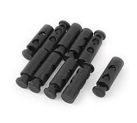 sourcing map con muelles 6 mm de diámetro del Agujero del Doble Cable Locks Tapones de Palanca 10 Piezas Negro