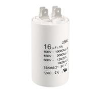 sourcing map Condensador de Funcionamiento CBB60 16uF 450V AC, Inserto Doble Cilindro de 50/60 Hz, 72x40mm Blanco para Compresor de Aire Bomba de Agua Motor