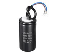 sourcing map Condensador de funcionamiento CD60, 350uF, 250 VCA, 50/60 Hz, 2 cables, condensador de arranque de motor CD60 para lavadora, compresor de aire, refrigerador, color negro