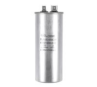 sourcing map Condensador de Funcionamiento Redondo CBB65 55uF 55mfd 450V AC, 40/85/21 Caja de Aluminio con Terminal para Motor de Compresor de Aire Acondicionado Bomba de Calor Condensador