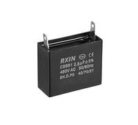 sourcing map Condensador de ventilador de techo CBB61 2.5uF 450V AC doble inserción condensadores de película de polipropileno metalizados 36.5x16x29.5mm para generador de motor de bomba de agua