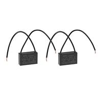 sourcing map Condensador para Ventilador de Techo CBB61 1uF 250V AC 2 Cables, Condensador Película Polipropileno Metalizado 36x23x12mm para Generador Motor Bomba Ventilador Eléctrico, 2uds