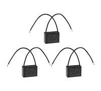 sourcing map Condensador para Ventilador de Techo CBB61 3,5uF 250V AC 2 Cables, Condensador Película Polipropileno Metalizado 37x26x15mm para Generador Motor Bomba Ventilador Eléctrico, 3uds