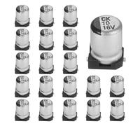 sourcing map Condensadores electrolíticos de aluminio de 10uF 16V, dispositivo de montaje en superficie de baja impedancia, condensador electrolítico para TV, computadora, placa de circuito, proyectos