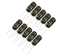 sourcing map Condensadores Electrolíticos Radiales De Aluminio Con 470Uf 50V 105 Centígrados Vida 2000H 10 X 20 mm Negro 10Pcs