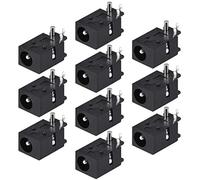 sourcing map Conector Audio Video DC 3 Pin Hembra de Montaje en PCB de 4,0 mm x 1,7 mm DC023 Negro 10uds