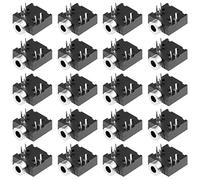 sourcing map Conector Audio Video de Montaje en PCB de 2,5 mm para Auriculares de 5 Clavijas de Enchufe PJ204 Negro 20uds