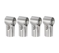 sourcing map Conector de abrazadera de tubo en T, 4 unidades, conector estructural, abrazadera de valla de eslabones de cadena, conexión de esquina de acero inoxidable, abrazadera de riel de extremo