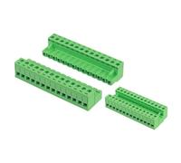 sourcing map Conector de bloque de terminales de tornillo de montaje en PCB de 14 pines de 5 mm de paso de 0.2 pulgadas, macho y hembra, verde