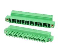 sourcing map Conector de bloque de terminales de tornillo de montaje en PCB de 16 pines, 3,5 mm, 300 V 8 A, montaje de brida de enchufe enchufable para módulos de alimentación de audio y electrónica