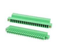 sourcing map Conector de bloque de terminales de tornillo de montaje en PCB de 20 pines de 3,5 mm, 300 V 8 A, montaje de brida de enchufe enchufable para módulos de alimentación de audio y electrónica