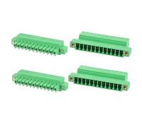 sourcing map Conector de bloque de terminales de tornillo de montaje en PCB de 3,5 mm de paso de 300 V 8 A, montaje de brida de enchufe enchufable para módulos de alimentación de audio y electrónica