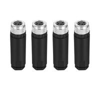 sourcing map Conector de cable de aviación hembra M8 de 3 pines, 4 conectores circulares impermeables IP67 para redes, instrumentos, computadora (con 4 llaves)